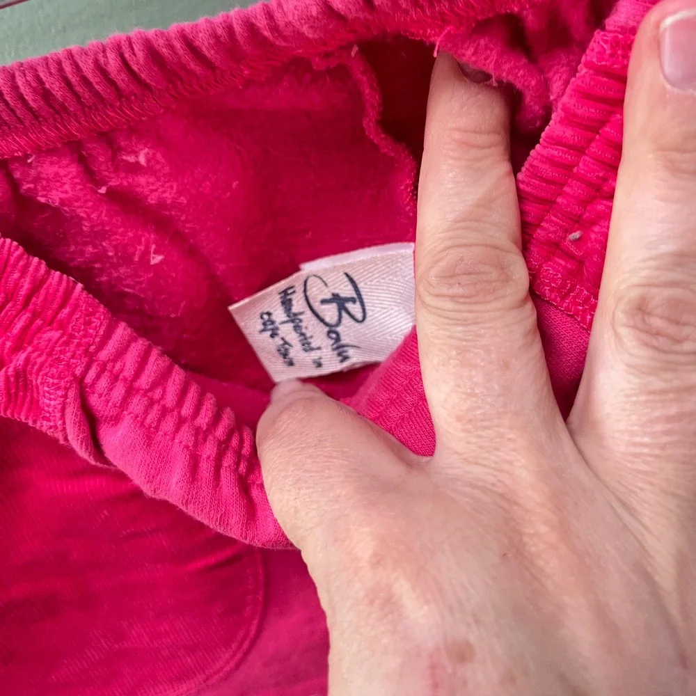 Balu South‎ Africa Girls Pink Handpainted Rose Fleece Top and Pants Set Age 4